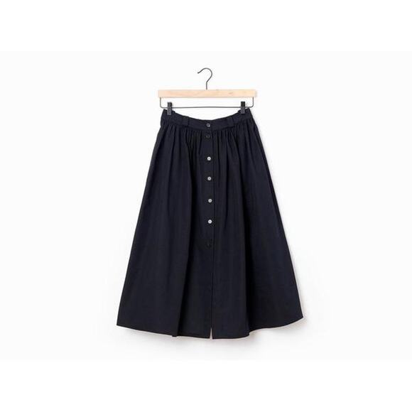Brock Collection Dresses & Skirts - Brock Collection Olivio Navy Blue Button Front High Rise Midi Skirt 8 Minimalist